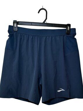 Brooks Journey Running Shorts Men's Multi Pocket Navy Blue Size M Lined